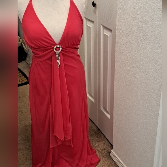 B. Smart Dark Pink  Formal Halter Maxi Dress  Size 11/12 - Picture 2 of 8